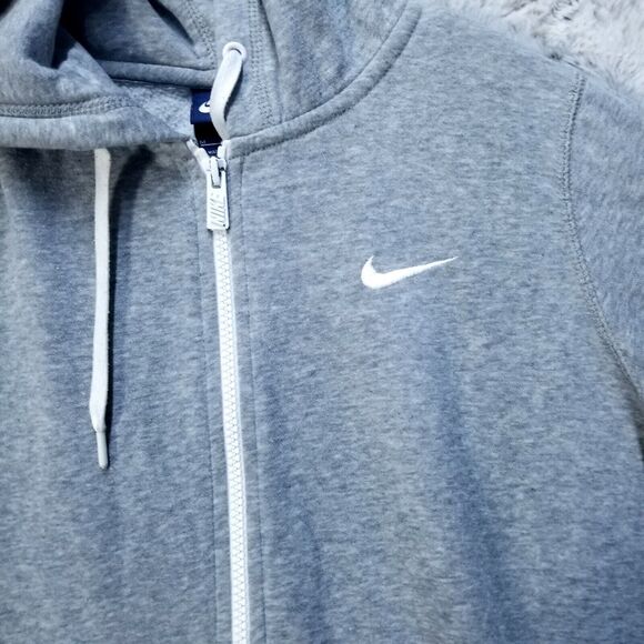 Nike Sweatshirt Hoodie Womens M Gray Fleece Full Zip long Sleeve 611719-063 - Picture 2 of 9
